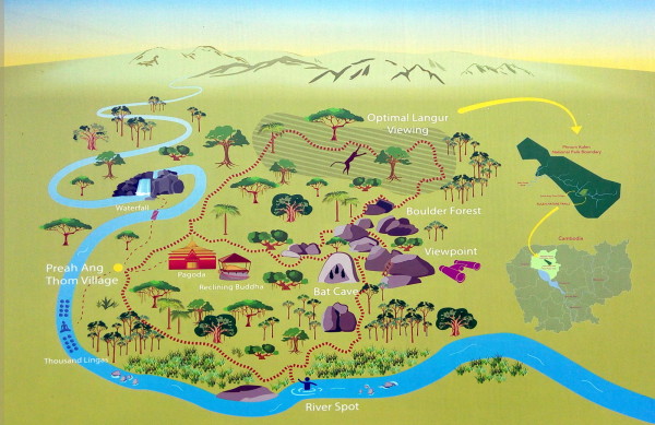 Схематичная карта горы Кулен